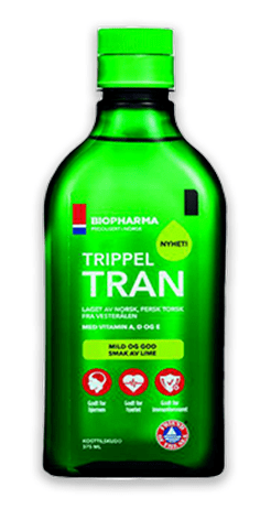 Biopharma Nórsky rybí olej s limetkovou príchuťou Trippel Tran 375 ml  exp 03/2023